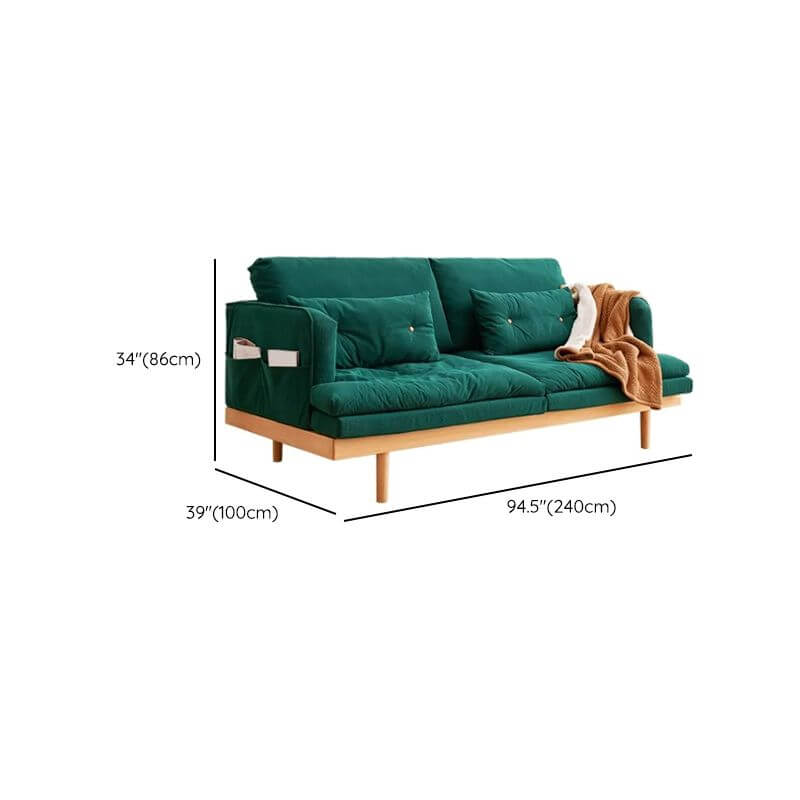 Jade green floor sofa with removable cushion