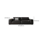 Black couch complementing contemporary decor