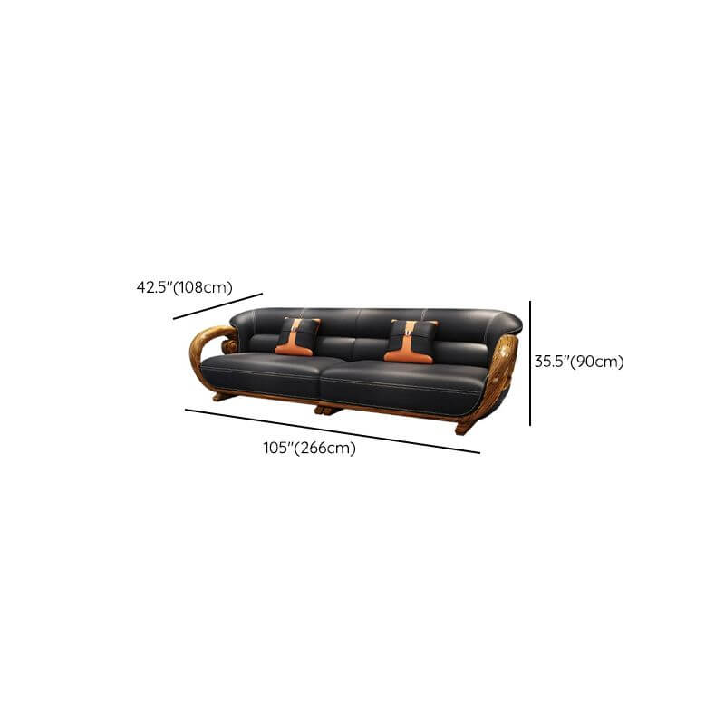 comfortable black couch for drawing room