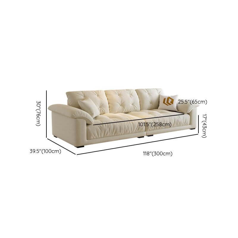 Stylish off-white sofa with concealed support