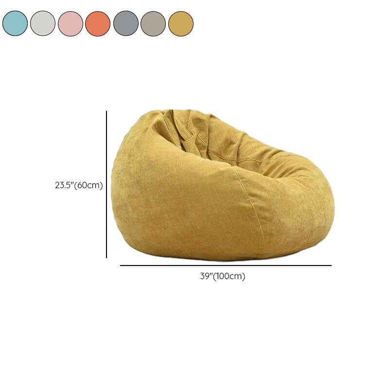 Solid Color Canvas Beanbag Chair in Gray