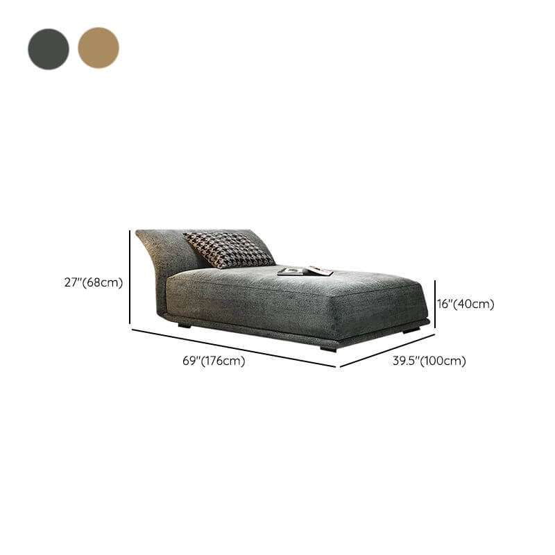 Solid Color Overstuffed Reclining Chaise Lounge Loveseat with Left-Arm Chaise