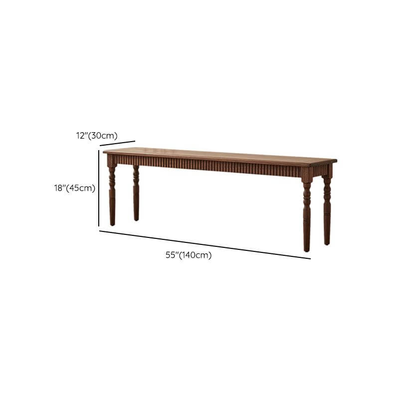 Solid Color Rectangle Auburn Sitting Bench Side View