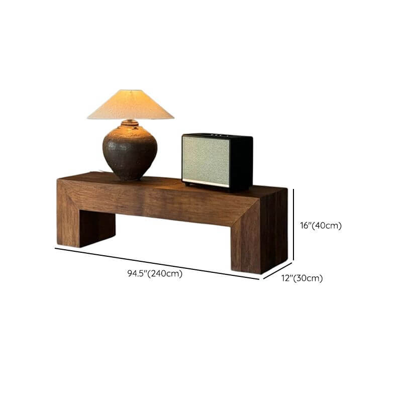 Elegant brown wooden entryway seating