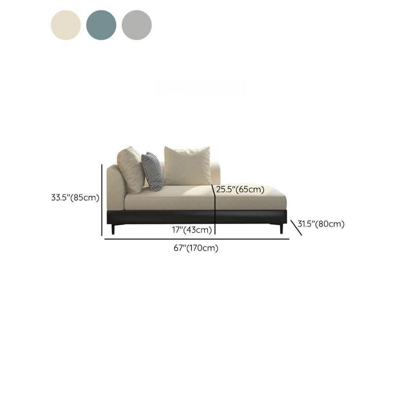 Relaxing solid color chaise lounge with pillows