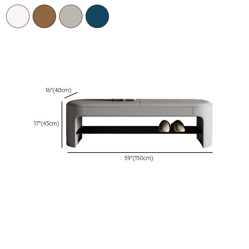 Entryway Bench with Solid Color Upholstery