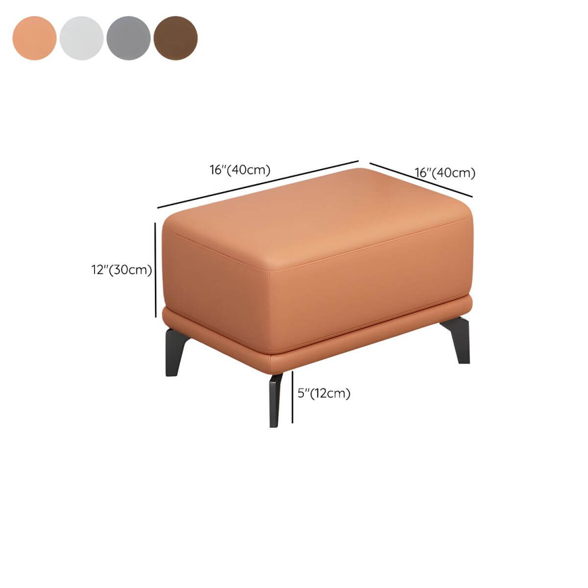 Solid wood frame modern footstool