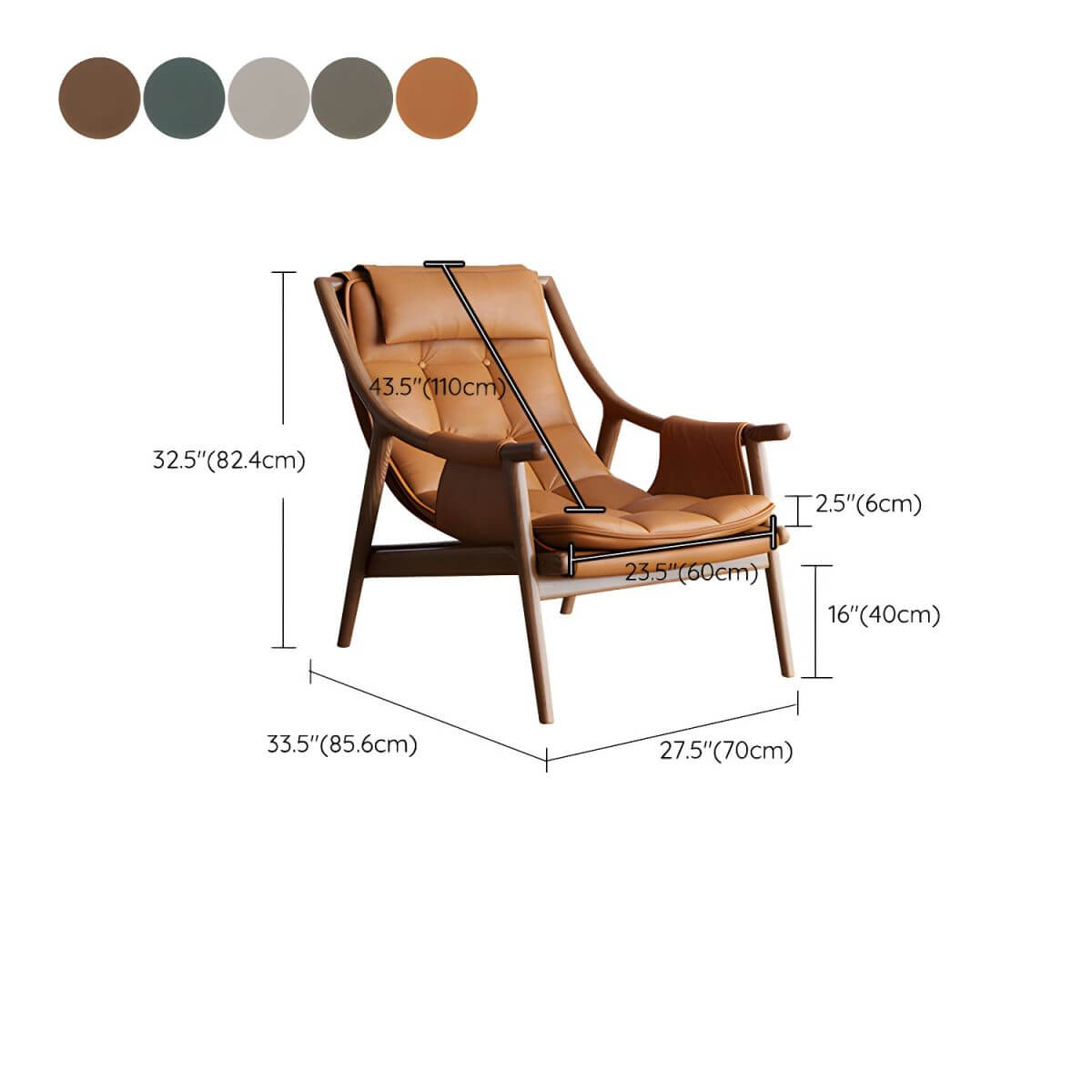 Solid Wood Standard Recliner Chair front view