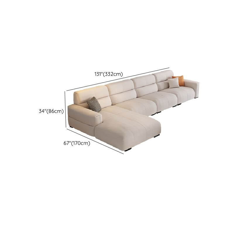 Stain Resistant L-Shape Sofa Chaise in Cream