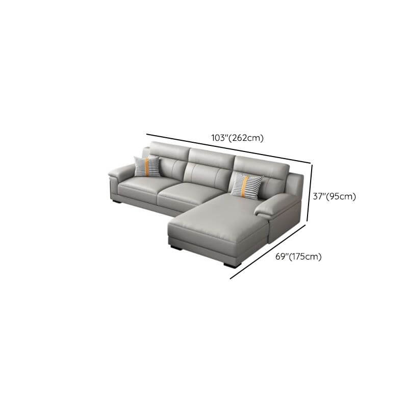 Stain Resistant L-Shape Sofa Chaise in Grey