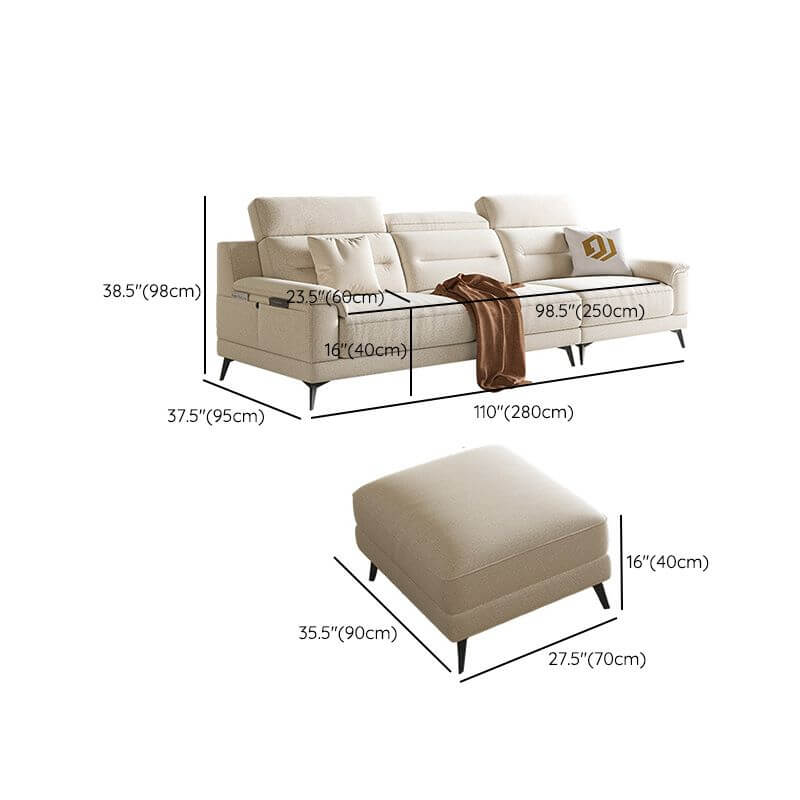 Sofa accommodating six guests comfortably