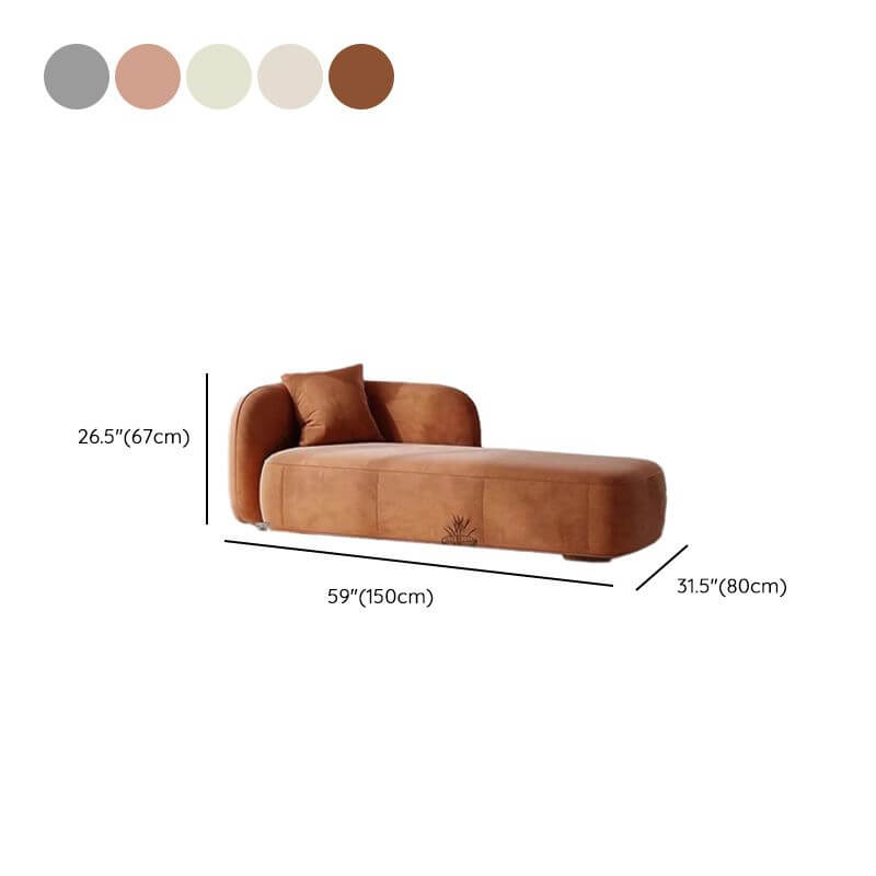 Cozy left-arm chaise in vibrant apricot