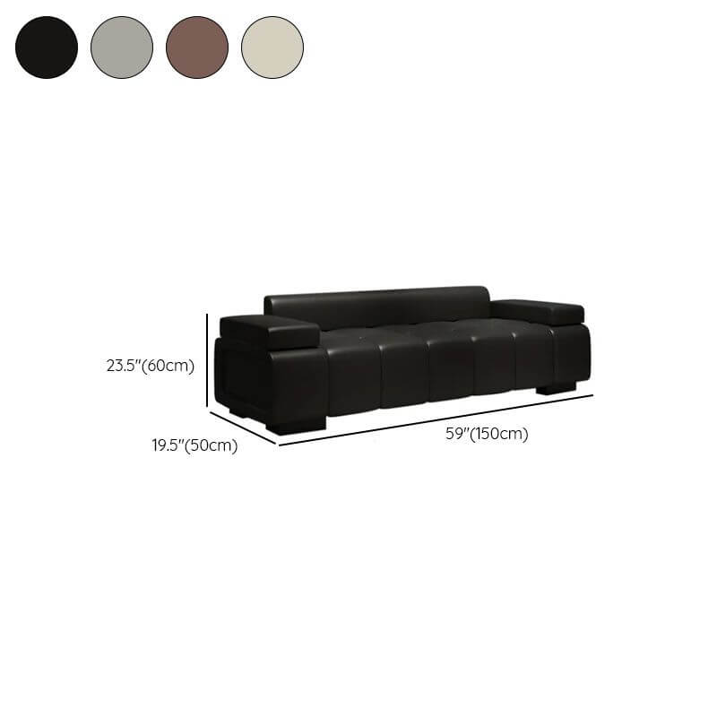 Off-white leather bench for hallway decor