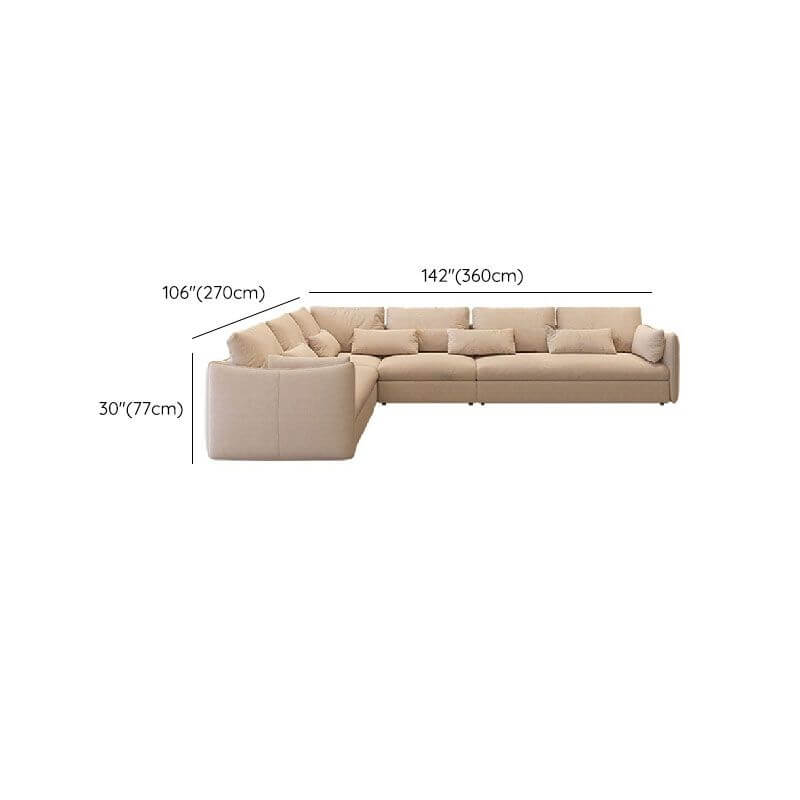 Khaki sectional sofa in cozy living room