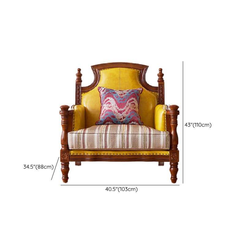 modern loveseat with nailhead decoration