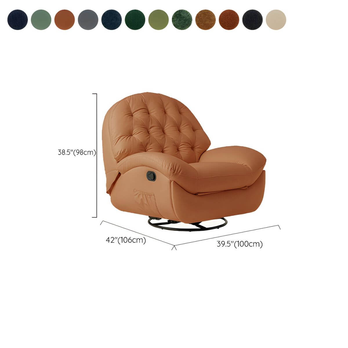 Elegant design of the ergonomic recliner with storage