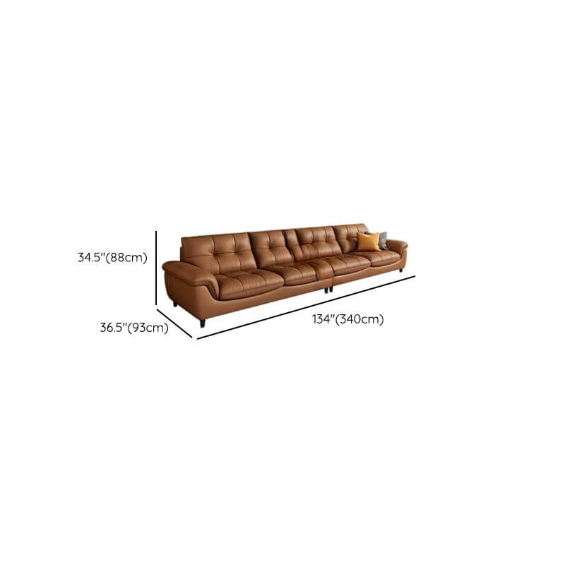 Ergonomic design of mocha sofa