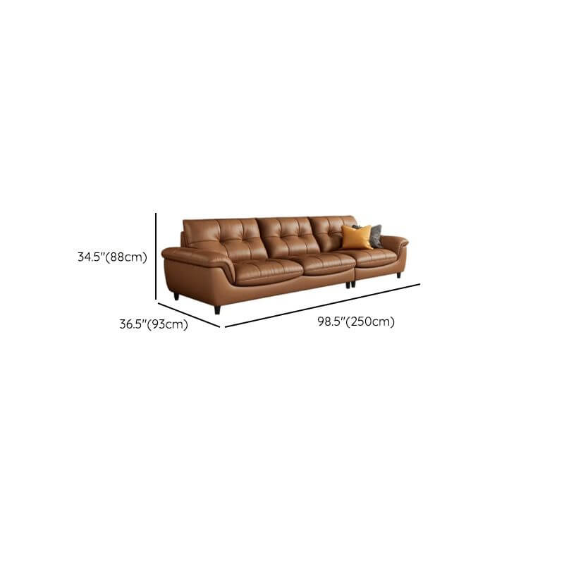 Tear Resistant Mocha Floor Sofa front view