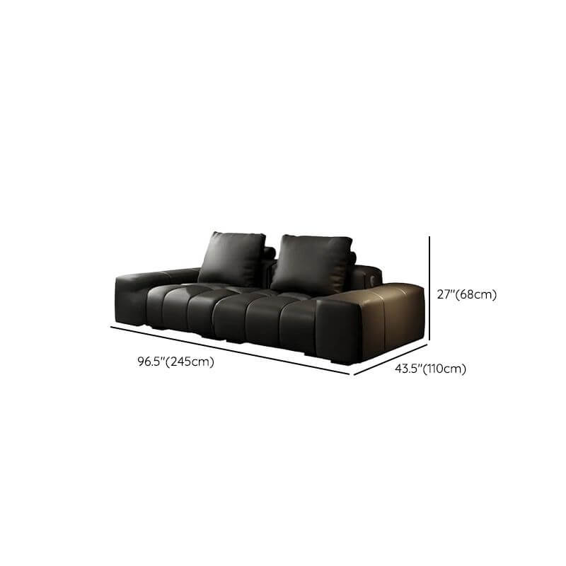Tear Resistant Parlor Standard Sofa in Midnight Black