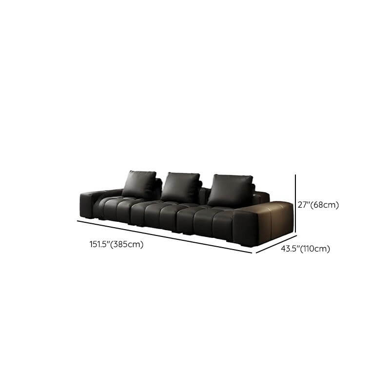Midnight black sofa with cushions