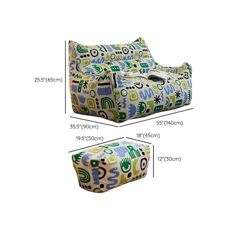 Stylish bean bag with ottoman