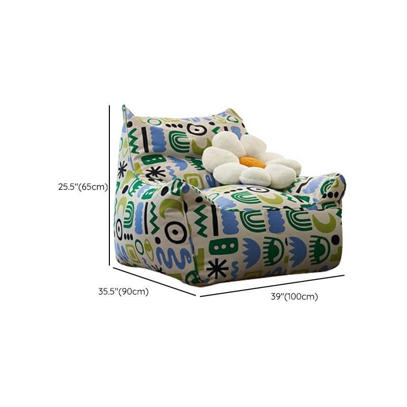 Modern multi-colored bean bag set