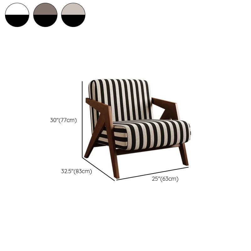 Decorative arm chair with striped upholstery