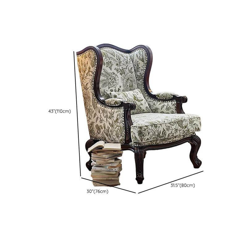 Traditional Floral Pattern Arm Chair Close Up