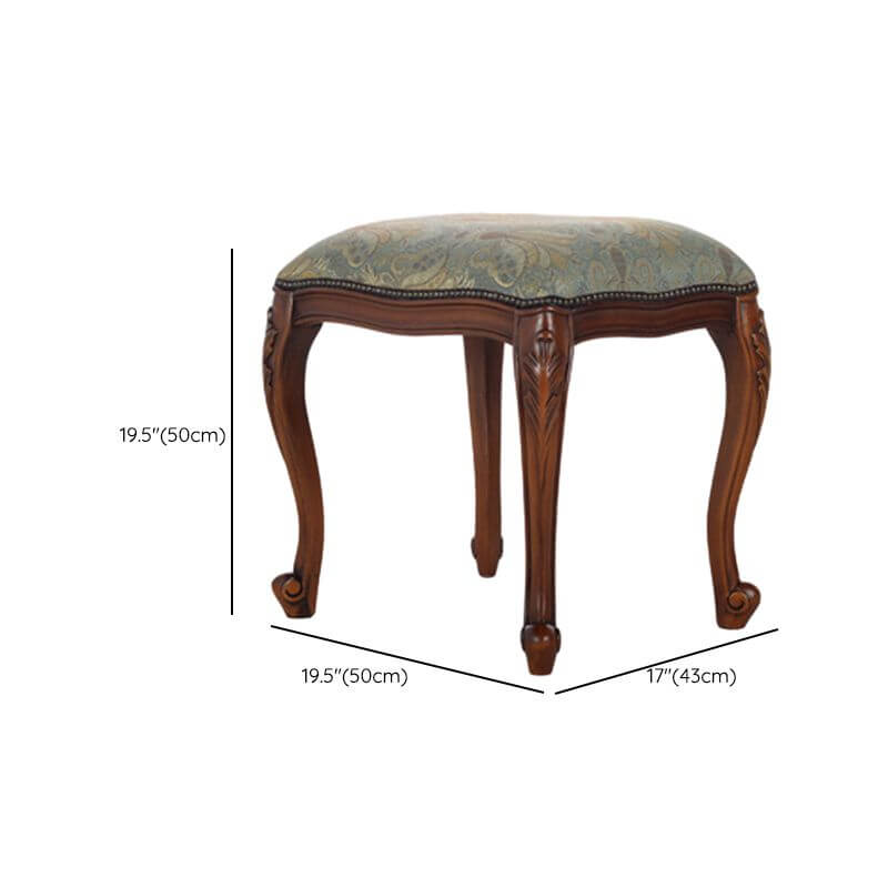 Stylish vanity stool in coffee and green