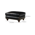 Traditional upholstered accent stool with black legs