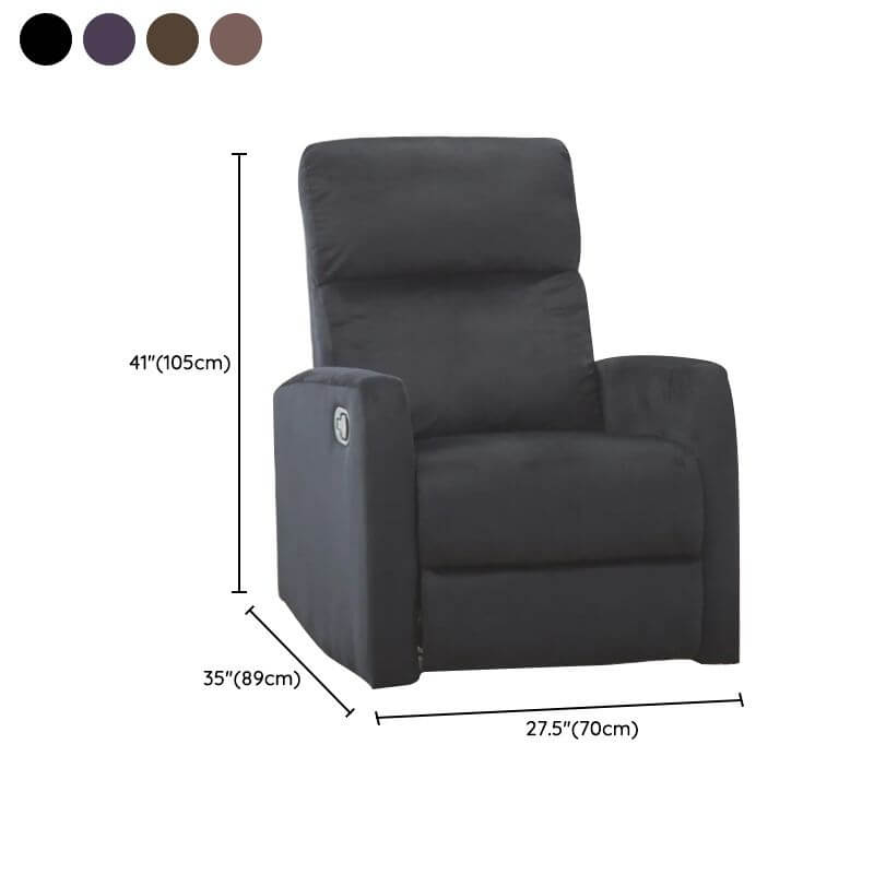 Solid Color Glider Recliner with Lumbar Support