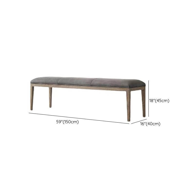 Cushioned Accent Bench with Natural Wood Legs
