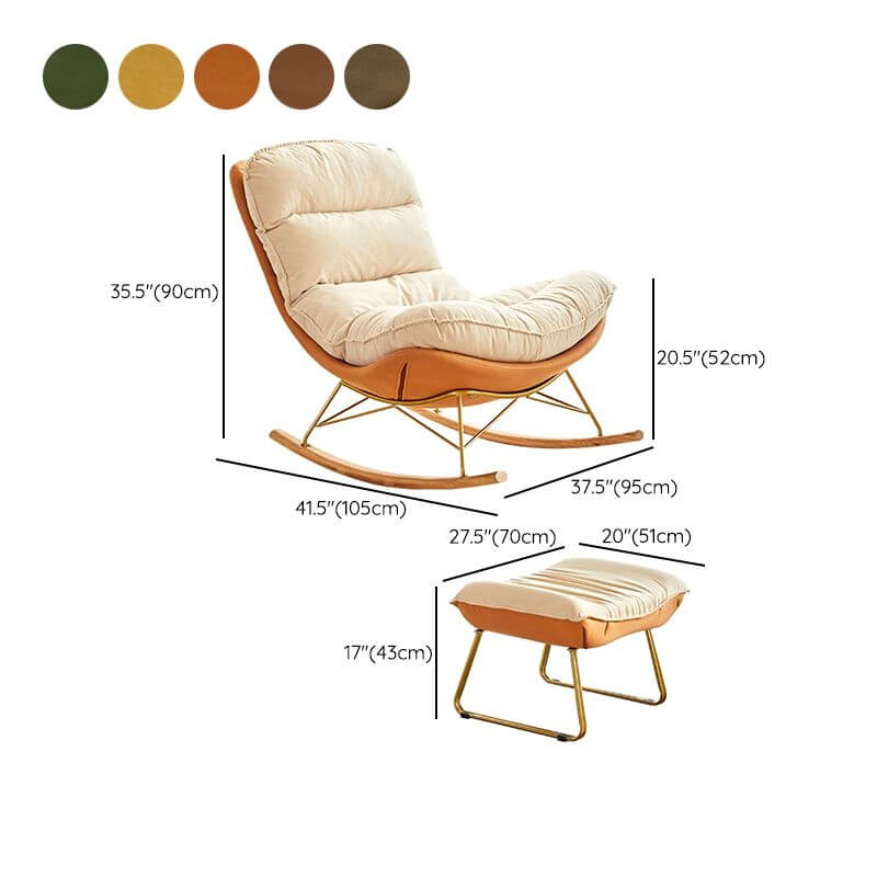 Off-white-orange rocking chair