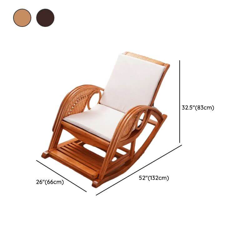 Brown Rocking Chair with Track Arms