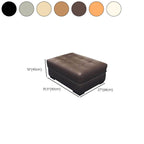 Gray genuine leather footstool for contemporary decor