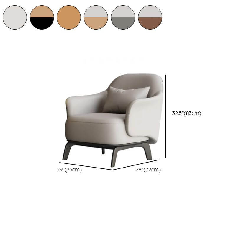 Solid color accent chair with no distressing