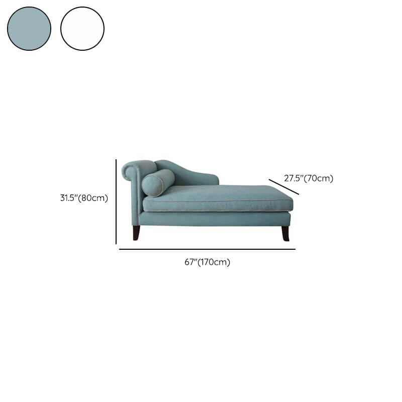 Trendy Solid Color Chaise Lounge with Rolled Arm