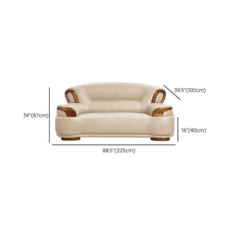 Scratch-proof beige sofa with plush cushions