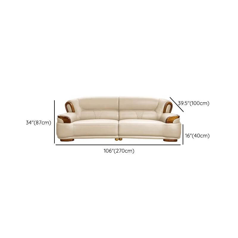 Beige sofa with scratch-resistant fabric