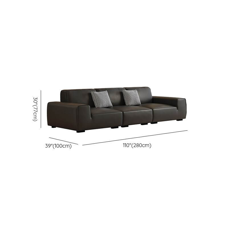 Stylish modern sofa with plush cushions