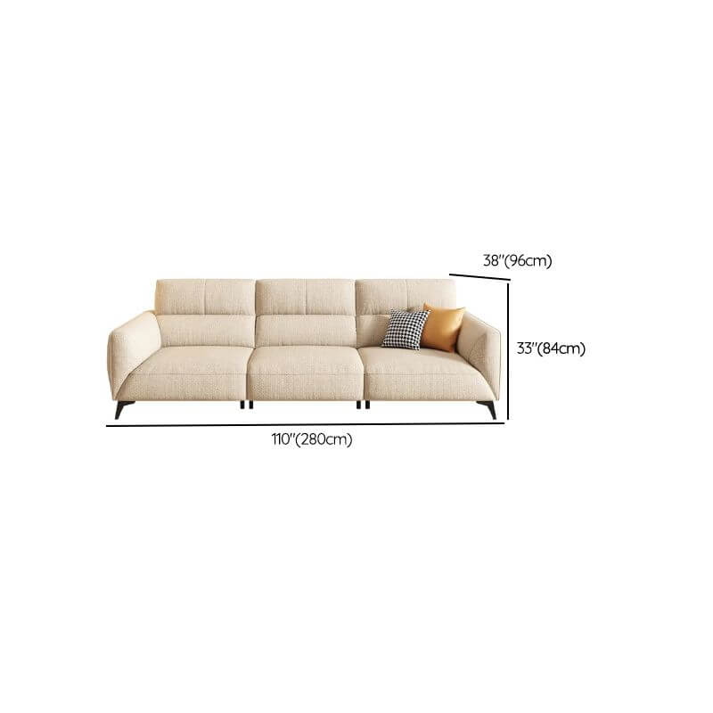 Sofa with three decorative pillows