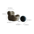 Close-up of armrest on trendy arm chair