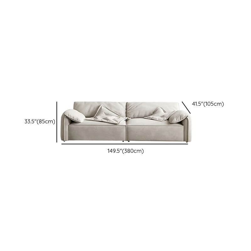 Light gray sofa with water resistant fabric