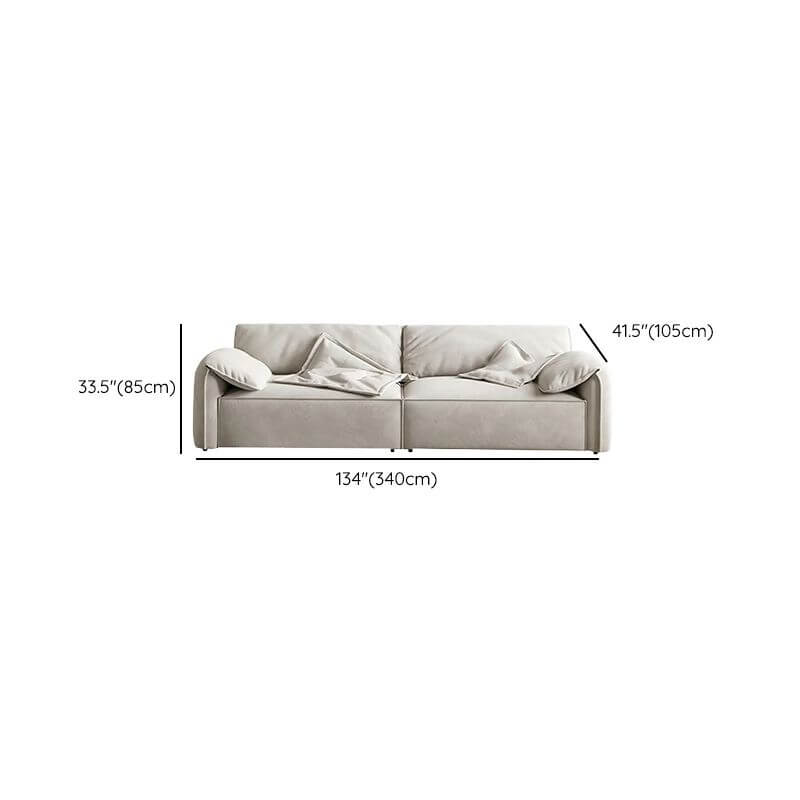 Trendy water resistant solid color sofa in light gray