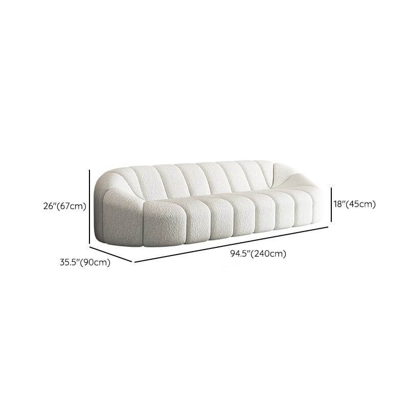 trendy white standard sofa