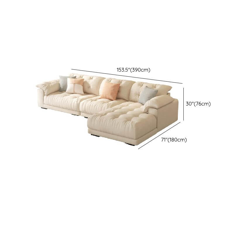 L-Shape Sofa Chaise with cushions