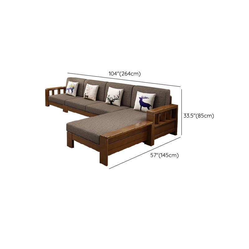 Contemporary grey sofa with pillows