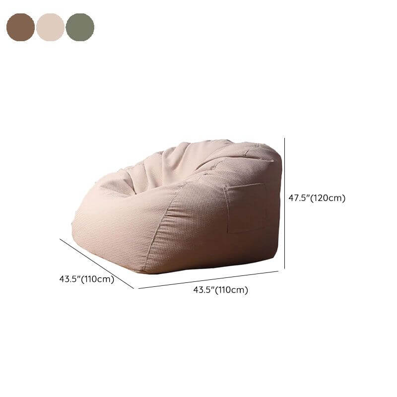 Built-in storage receptacle bean bag chair
