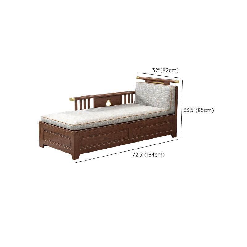 Traditional style chaise with wooden legs