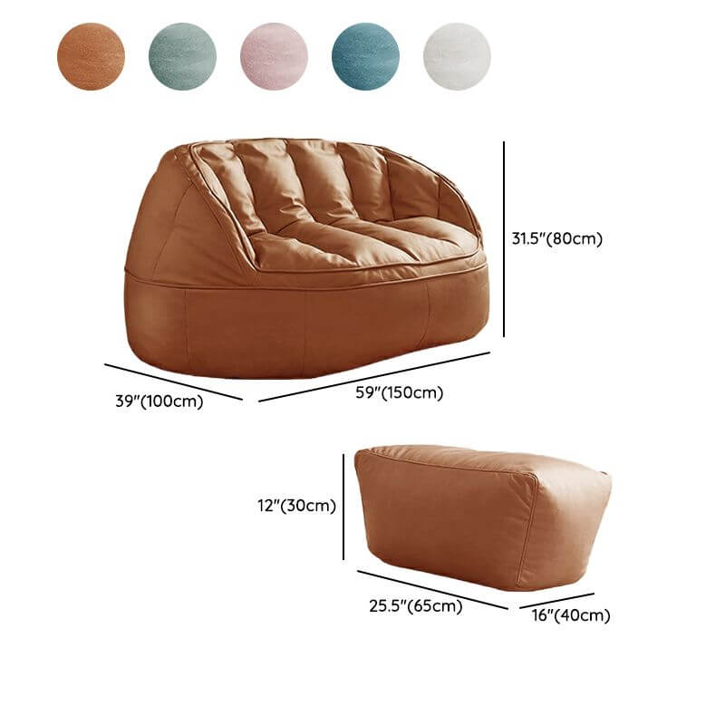 water resistant faux leather bean bag chair front view